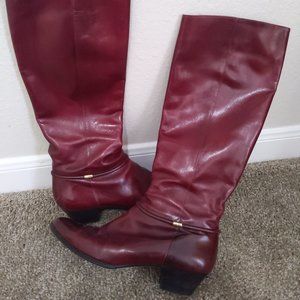 Salvatore Ferragamo red Italian leather boots